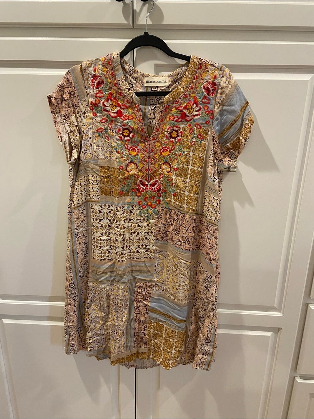 Multicolor Embroidered Patchwork dress